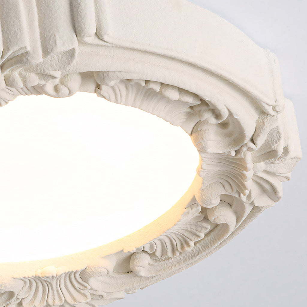 Carved Relief Resin Flush Ceiling Light
