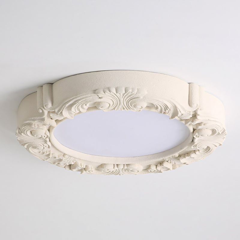 Carved Relief Resin Flush Ceiling Light