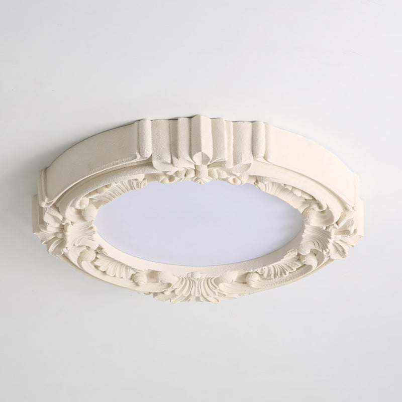 Carved Relief Resin Flush Ceiling Light