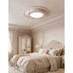 Carved Relief Resin Flush Ceiling Light