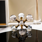 Paperweight Glass Bubble Glass Star Design Gold Decorative Desk Ornament