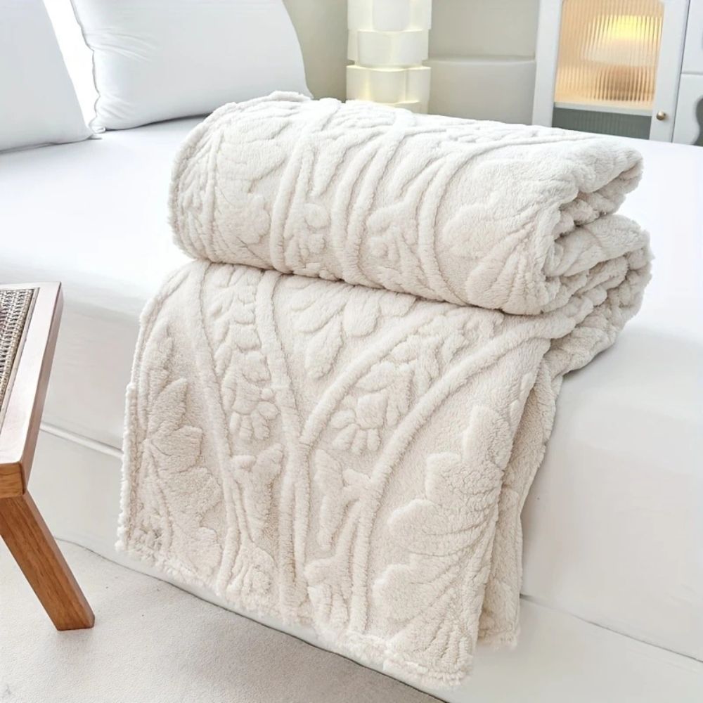 ParisLoom: Jacquard Fleece Blanket – Soft Sofa & Bed Blanket in French Design