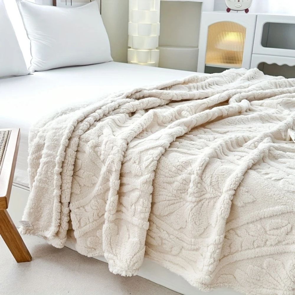 ParisLoom: Jacquard Fleece Blanket – Soft Sofa & Bed Blanket in French Design