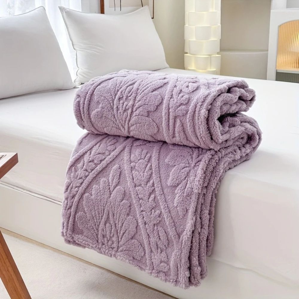 ParisLoom: Jacquard Fleece Blanket – Soft Sofa & Bed Blanket in French Design