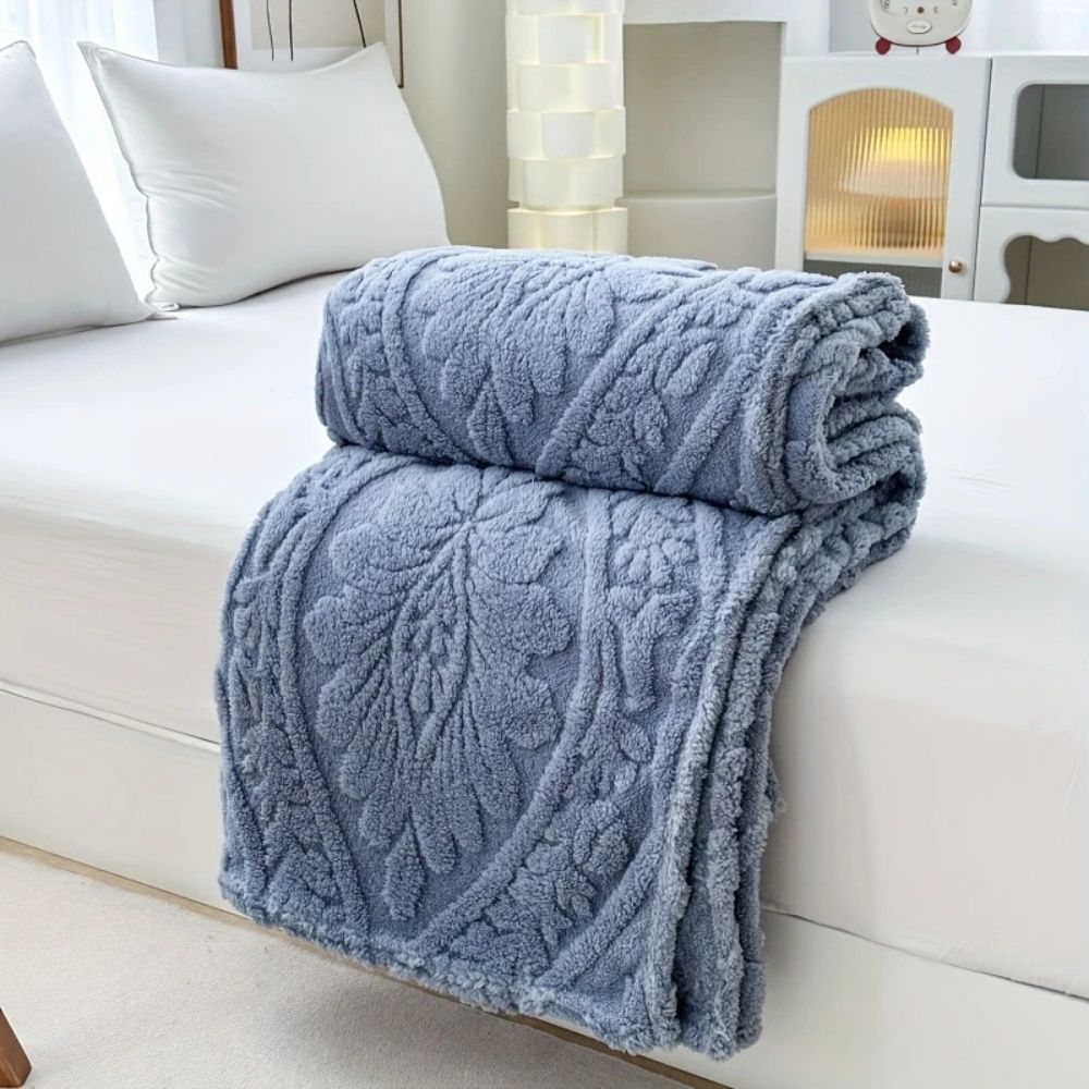ParisLoom: Jacquard Fleece Blanket – Soft Sofa & Bed Blanket in French Design
