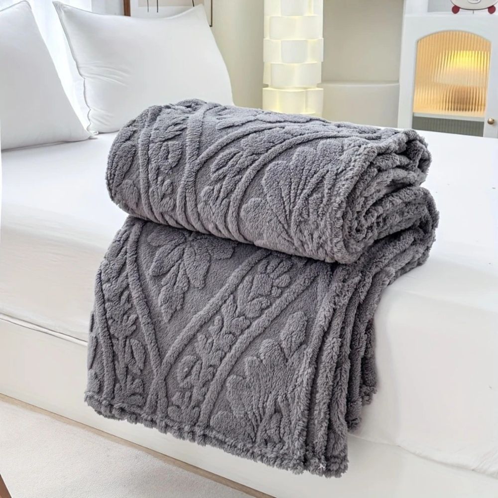 ParisLoom: Jacquard Fleece Blanket – Soft Sofa & Bed Blanket in French Design