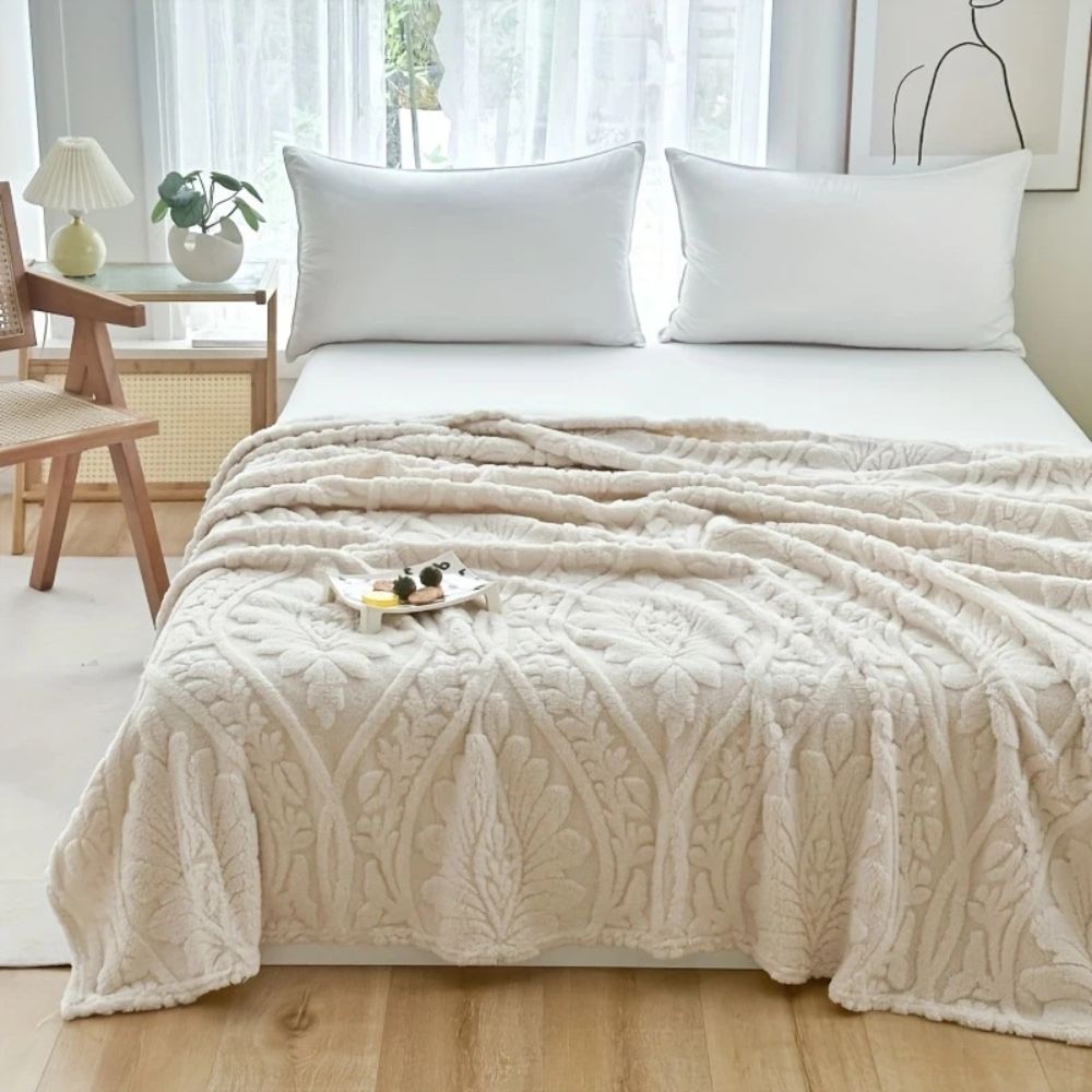 ParisLoom: Jacquard Fleece Blanket – Soft Sofa & Bed Blanket in French Design