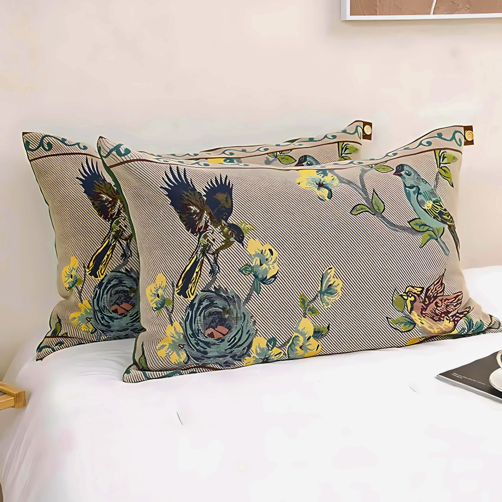 PastellKnopf: Pillowcase with Buttons – Easy Care & Decorative for Guest Rooms (Set of 2)