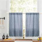 Pastorale: Curtains in Country House Style with Stripes & Tassels – Elegant for Kitchen Windows