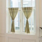 Pastorale: Curtains in Country House Style with Stripes & Tassels – Elegant for Kitchen Windows