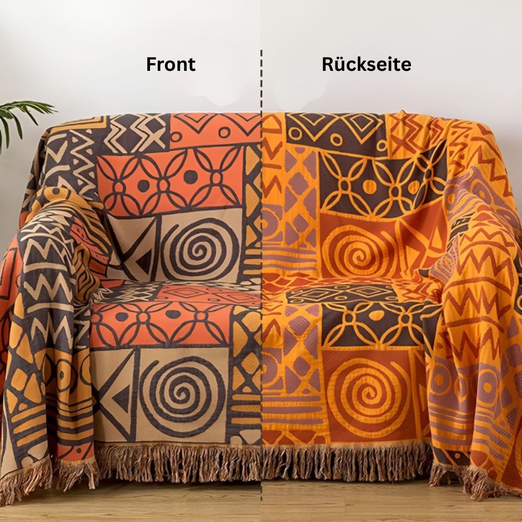 PatchworkFlair: Cotton blankets with reversible tribal design & stylish look – for bedroom & living area