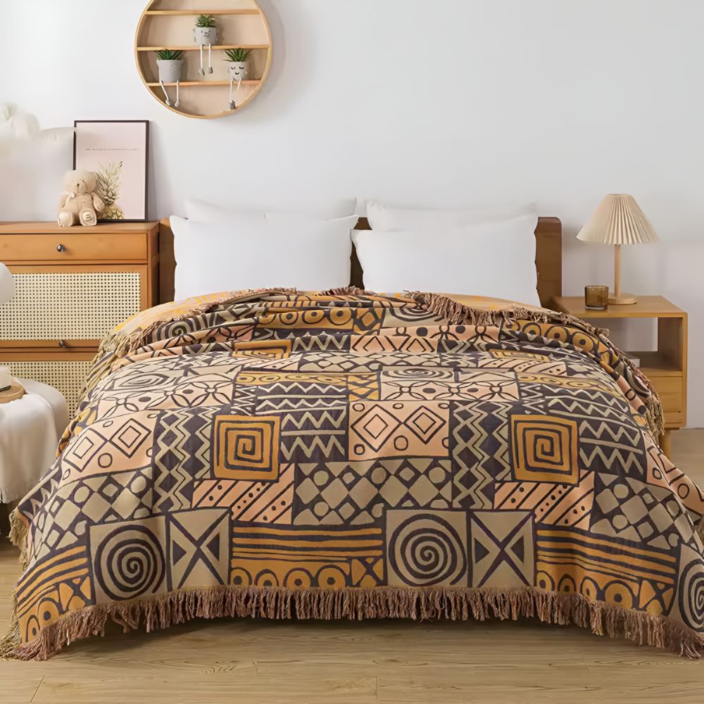 PatchworkFlair: Cotton blankets with reversible tribal design & stylish look – for bedroom & living area