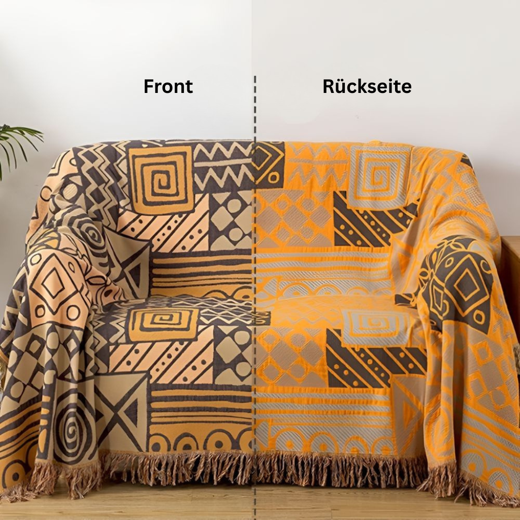 PatchworkFlair: Cotton blankets with reversible tribal design & stylish look – for bedroom & living area