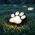 Solar Garden Light Paw Print Design Outdoor Automatic