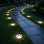 Solar Garden Light Paw Print Design Outdoor Automatic