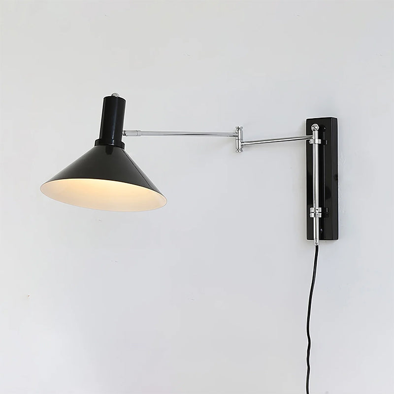 Adjustable Articulated Metal Wall Light, Plug-In