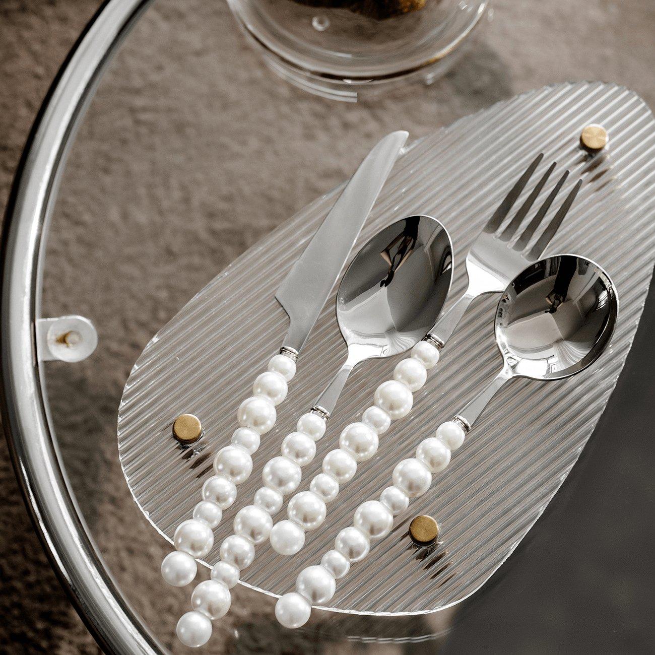 Cutlery Set Stainless Steel Imitation Pearl Handle Silverware