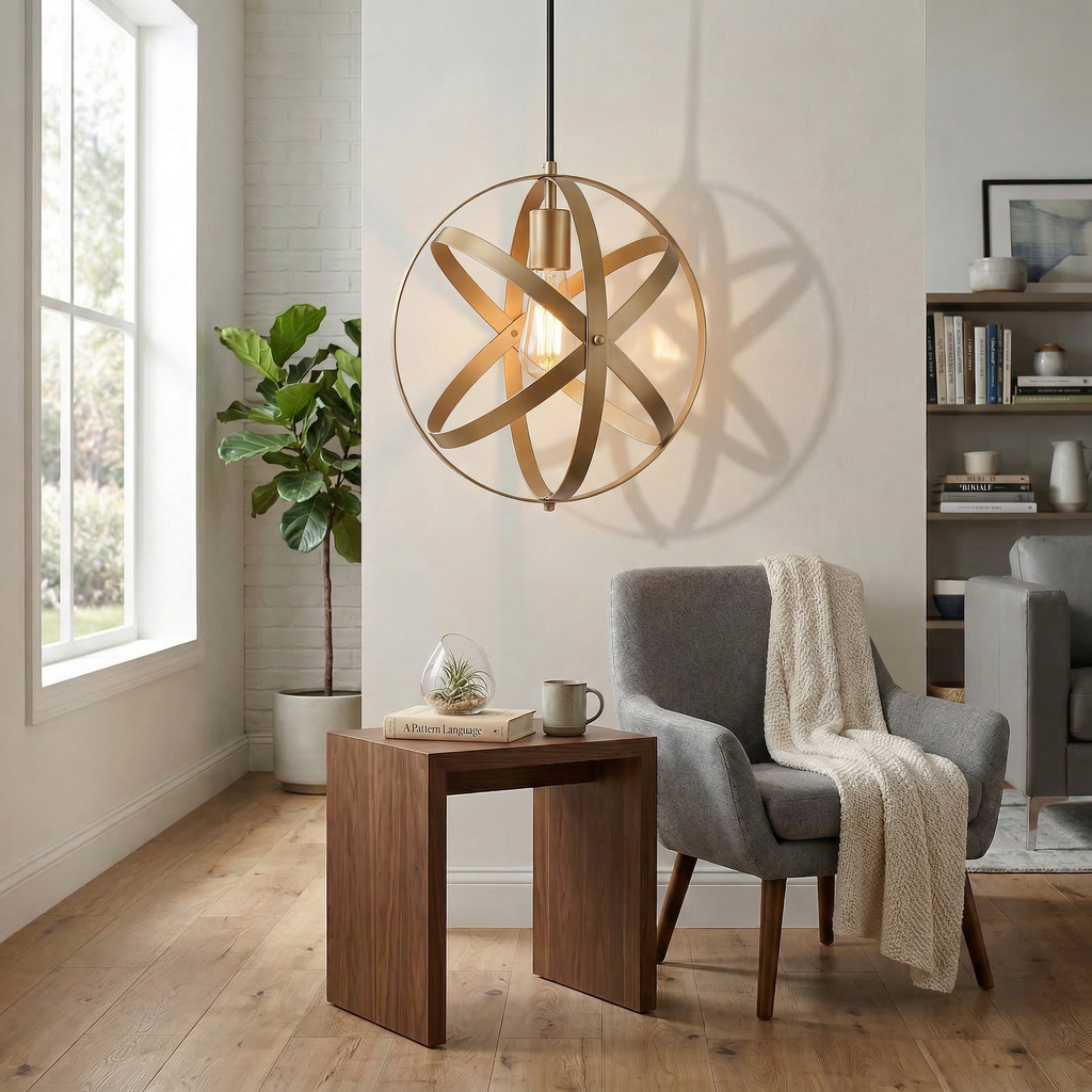 Pendant Light Metal Geometric Hanging Lamp Modern Industrial Design