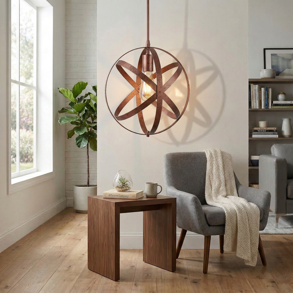 Pendant Light Metal Geometric Hanging Lamp Modern Industrial Design
