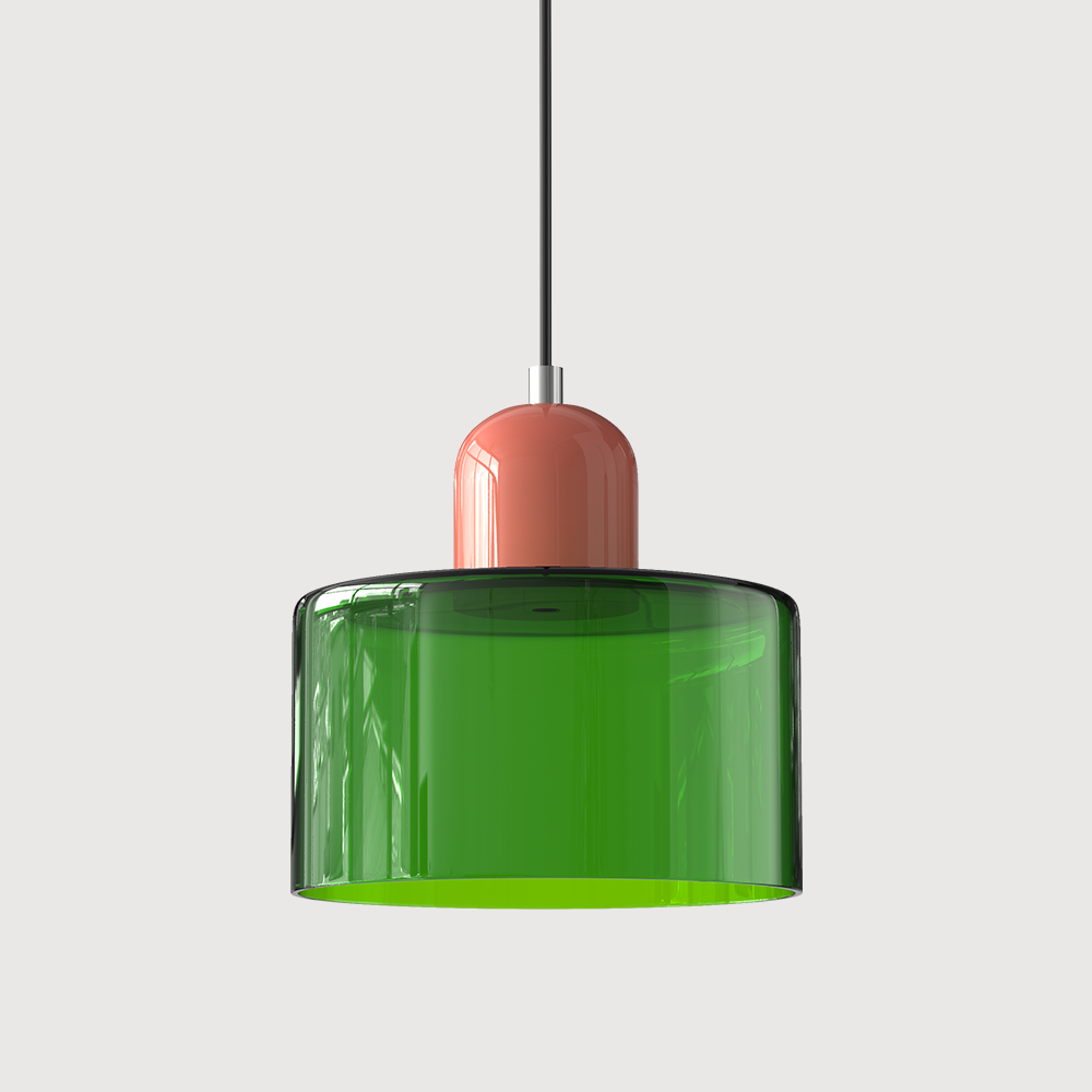 Pendant Light Glass E27 Bulb Compatible Adjustable Cord Ceiling Lamp