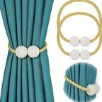 PerlaMagnet: Curtain Holders with Pearls & Magnet – Decorative Accessories in a Set of 2
