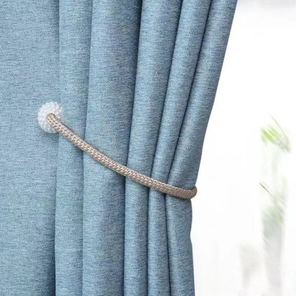 PerlaMagnet: Curtain Holders with Pearls & Magnet – Decorative Accessories in a Set of 2