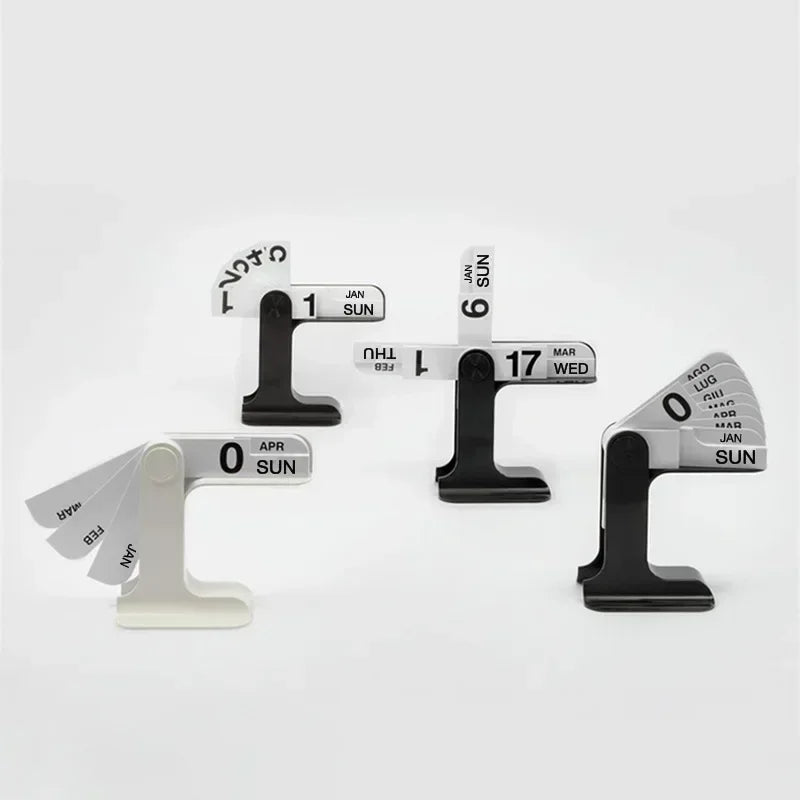 Desk Calendar Plastic Flip Style Perpetual Date Display Desktop Organizer