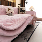 Petalia: Sofa Cover in Floral Microfiber Design with Raised Texture & Cozy Comfort – for Sofa & Living Room