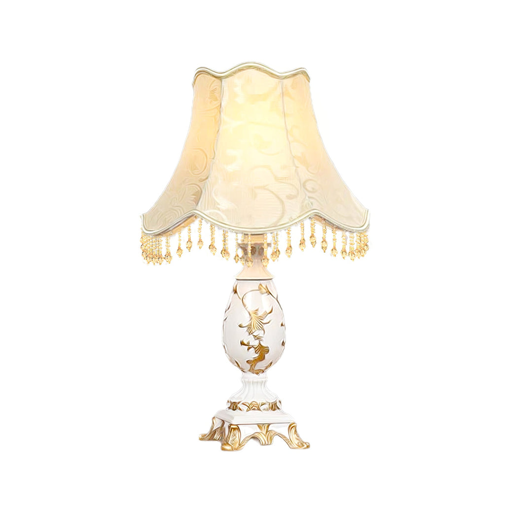 Petunia Beaded Resin Table Lamp 12.2"