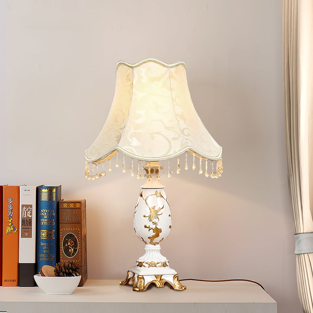 Petunia Beaded Resin Table Lamp 12.2"
