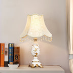 Petunia Beaded Resin Table Lamp 12.2"