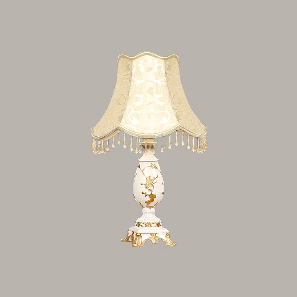 Petunia Beaded Resin Table Lamp 12.2"