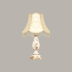 Petunia Beaded Resin Table Lamp 12.2"
