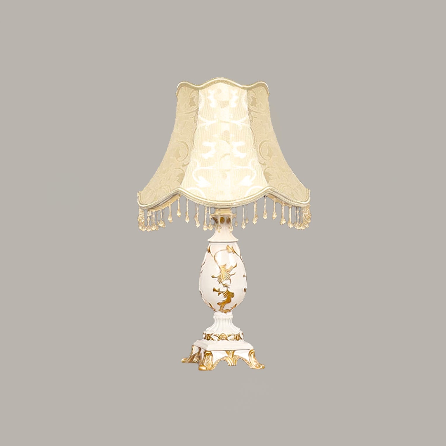 Petunia Beaded Resin Table Lamp 12.2"