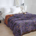 Peacock Loom: Cotton Blanket with Peacock Pattern & Decorative Tassels – for Sofa & Bedroom