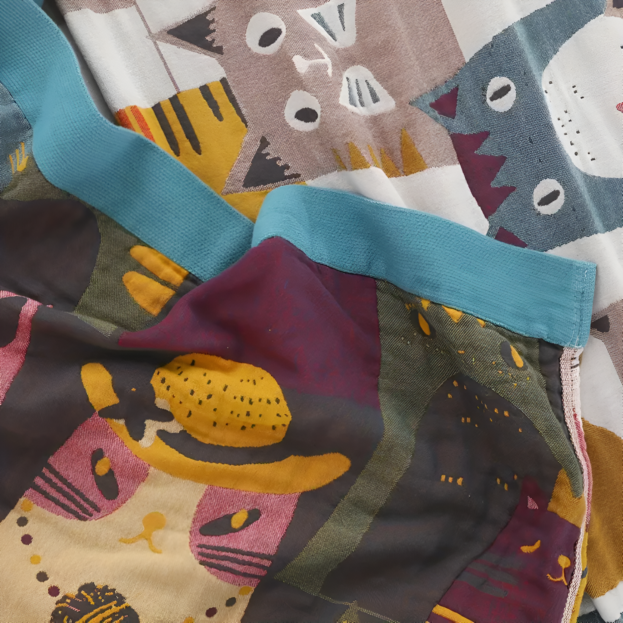 Paw Magic: Cotton Blankets with Loving Cat Design & Versatile Reversible Style – for Bedroom & Sofa