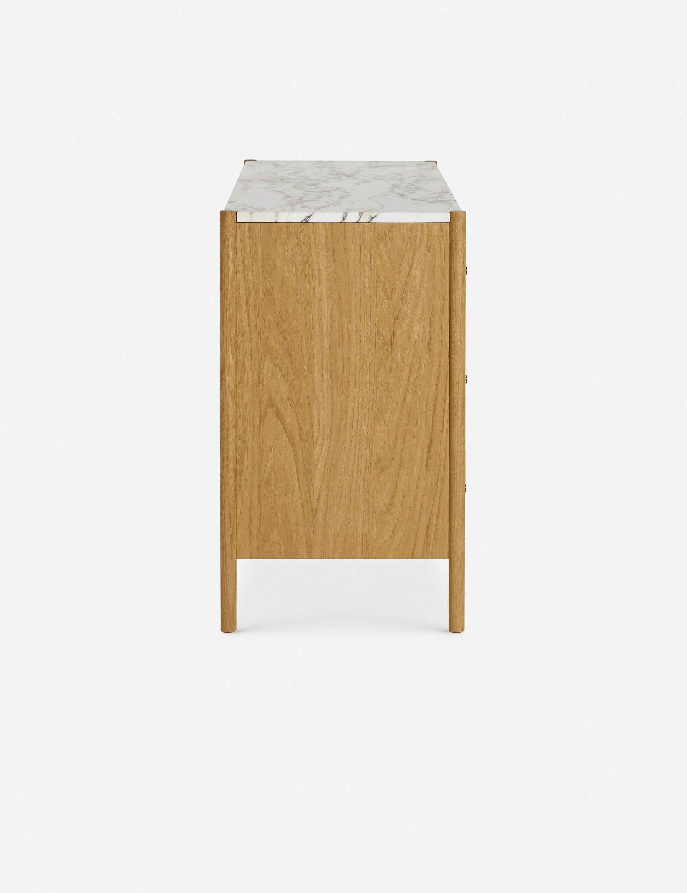 Pinnacle Dresser | Natural Wood Frame, Luxe Marble Top