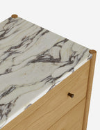 Pinnacle Dresser | Natural Wood Frame, Luxe Marble Top