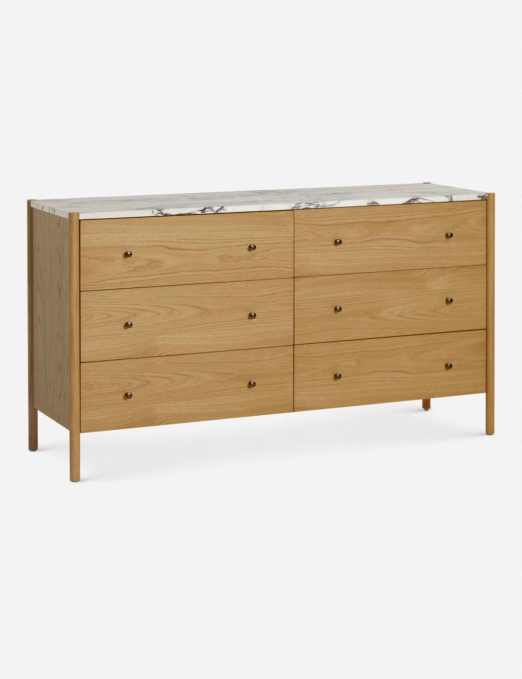 Pinnacle Dresser | Natural Wood Frame, Luxe Marble Top