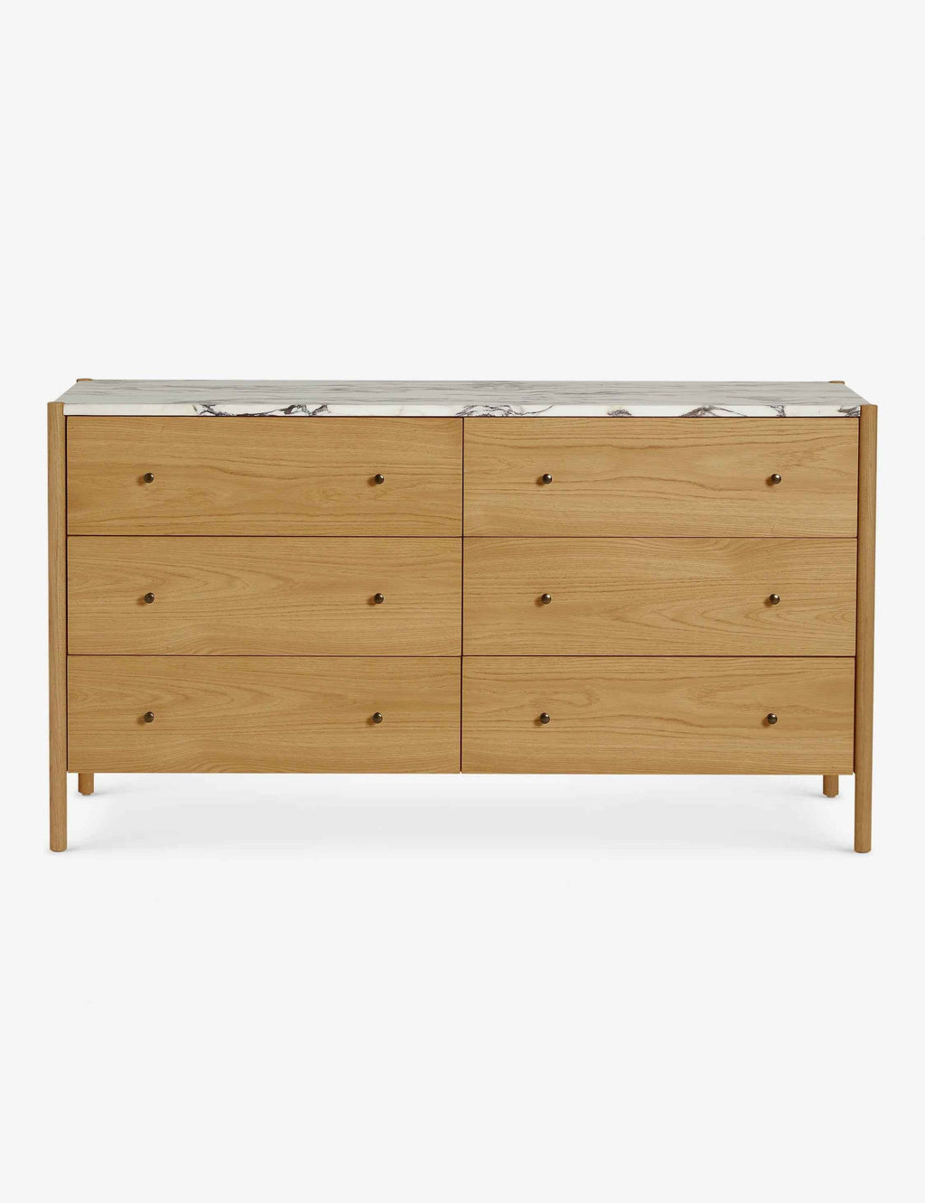 Pinnacle Dresser | Natural Wood Frame, Luxe Marble Top