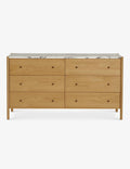 Pinnacle Dresser | Natural Wood Frame, Luxe Marble Top