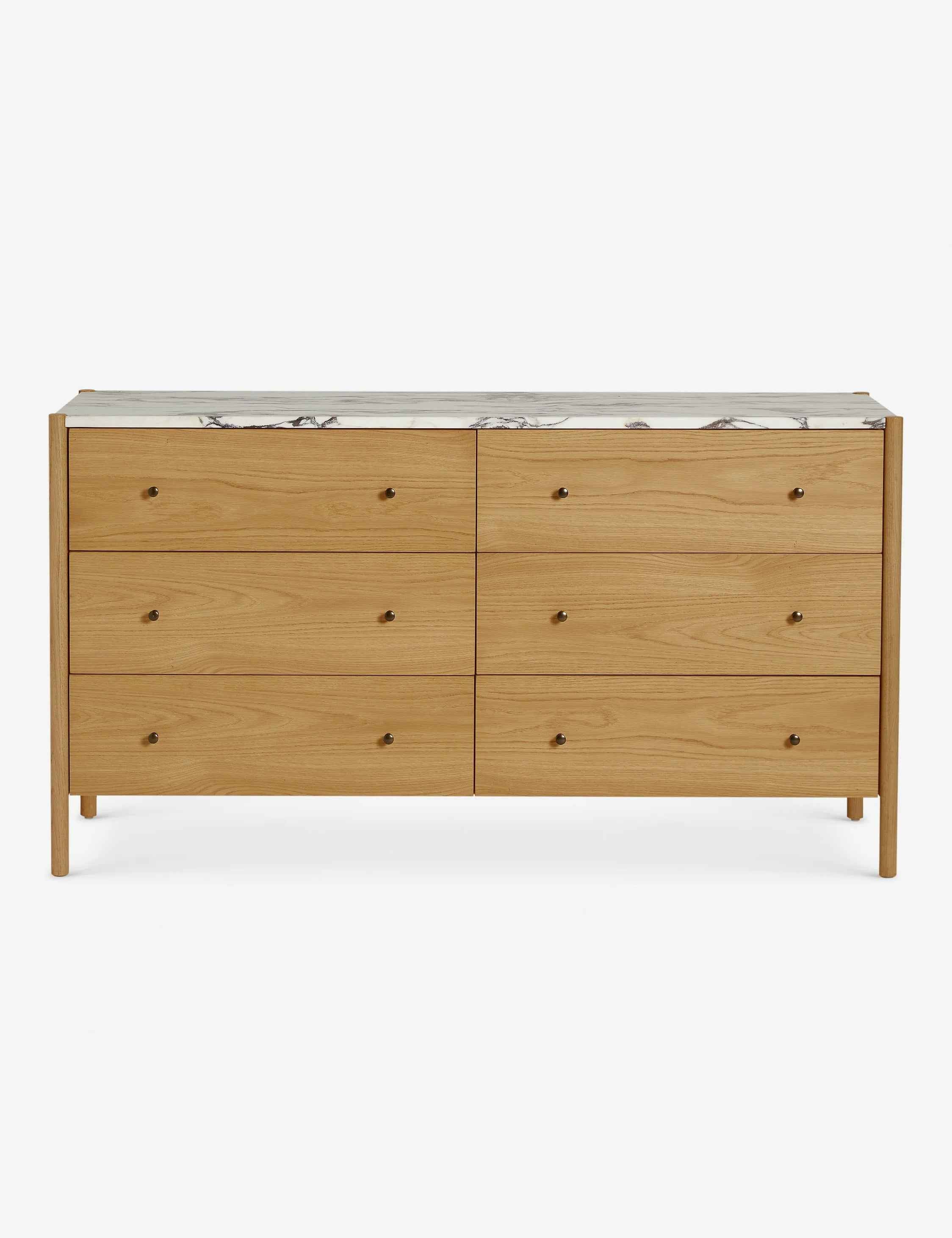 Pinnacle Dresser | Natural Wood Frame, Luxe Marble Top