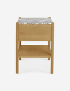 Phaedra Nightstand | Natural Wood Frame, Marble Top