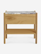 Phaedra Nightstand | Natural Wood Frame, Marble Top