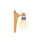 Picle Rubber Wood & Glass Wall Light