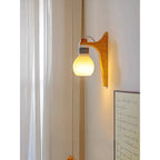 Picle Rubber Wood & Glass Wall Light