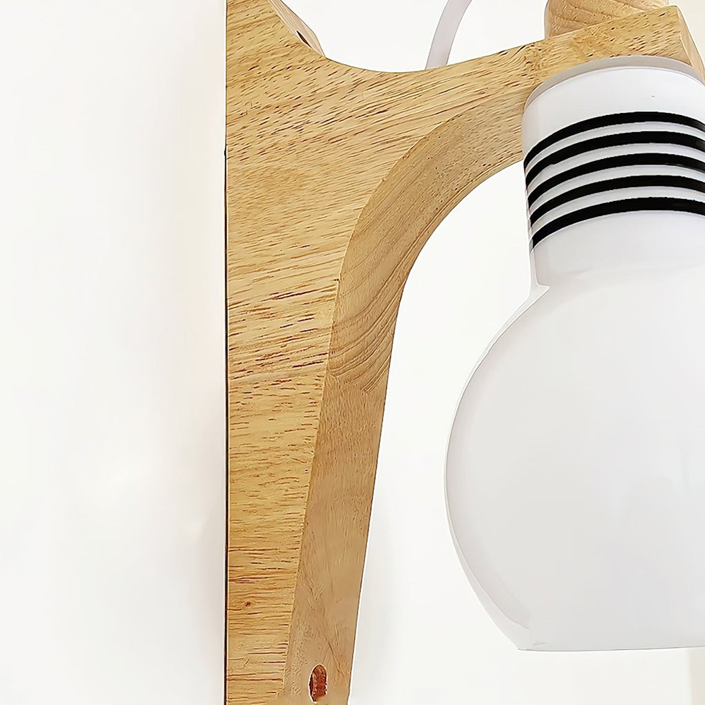 Picle Rubber Wood & Glass Wall Light
