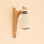 Picle Rubber Wood & Glass Wall Light