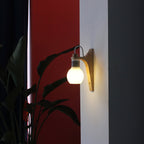 Picle Rubber Wood & Glass Wall Light