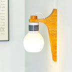Picle Rubber Wood & Glass Wall Light